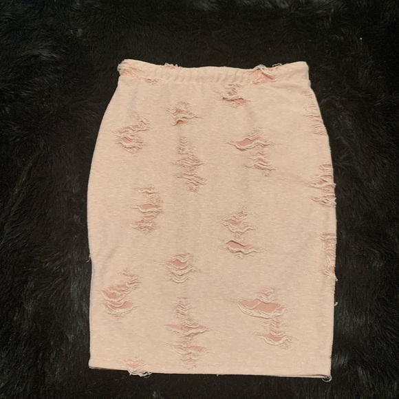 May Pink Distressed Pink Mini Skirt Size Small - Picture 5 of 8